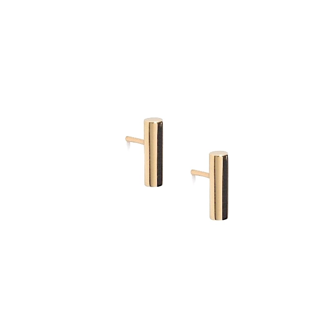 NEW Girls Tiny 14k Gold Over 925 Sterling Silver Staple Bar Stud Earrings, 3.9mm